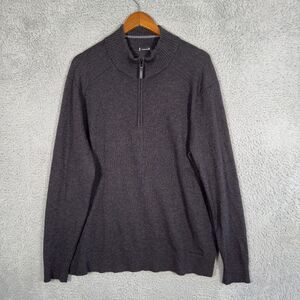 Smartwool Sparwood 1/2 Zip Sweater Mens XL Gray Black Wool Blend Stretch Soft
